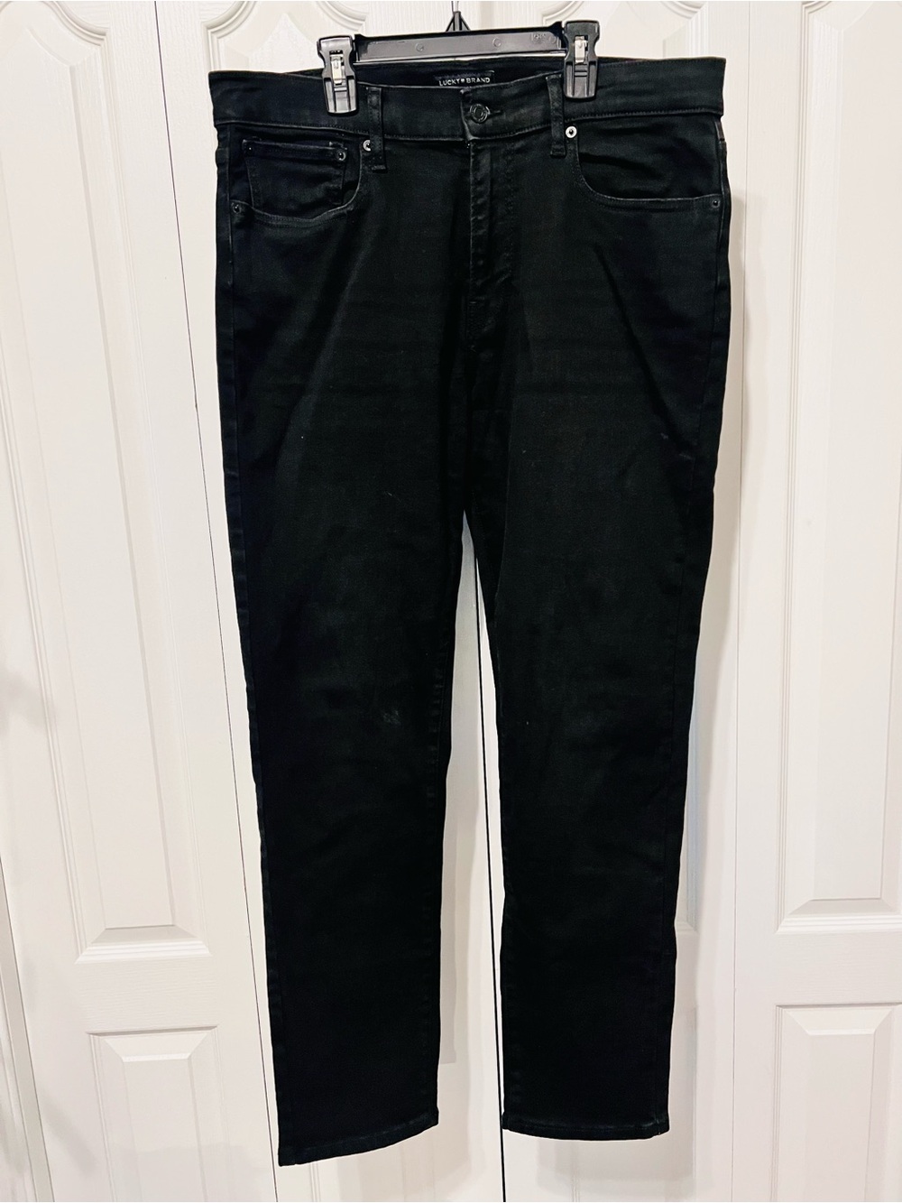 Lucky Brand 412 Athletic Men's Black Slim Straight Jeans-Mid Rise-34x32-Classic